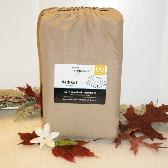 Mainstays Other - SOLD!MAINSTAYS Full/Queen Bed Skirt "Brownstone" 14" Drop NIP Brushed Microfiber